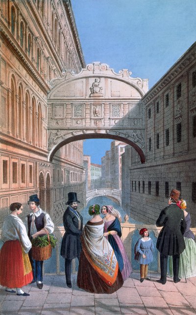 Die Seufzerbrücke, Venedig, graviert von Brizeghel von Marco Moro